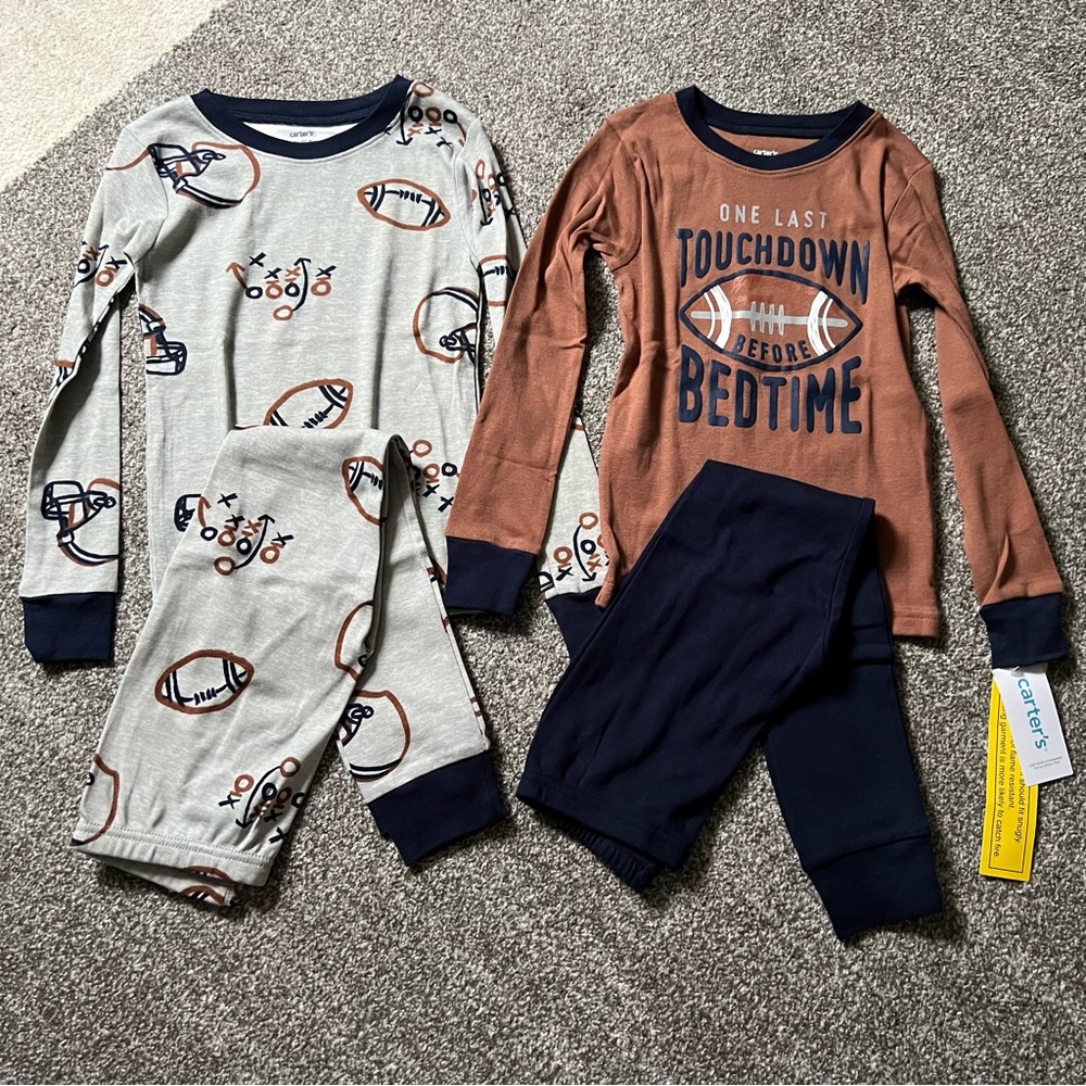 *NWT* Carters 4 Piece Pajamas - Football